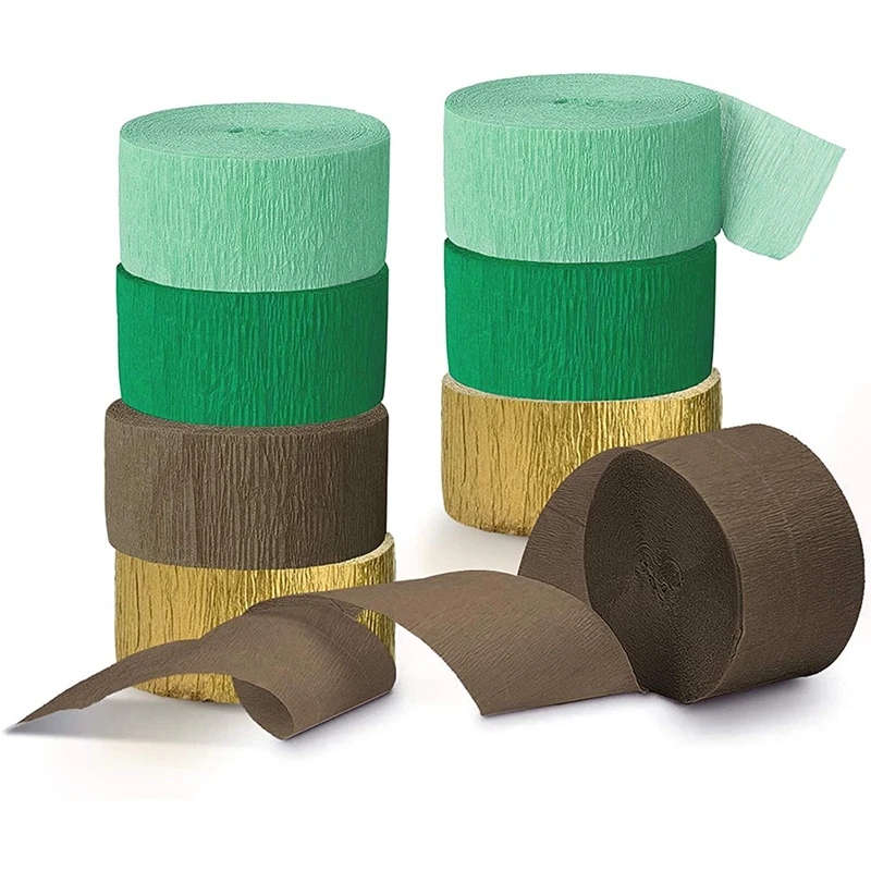 

8 Rolls Green Crepe Paper Streamers Tassels Streamers For Rustic Style Bridal Shower Birthday Party Green Decorations