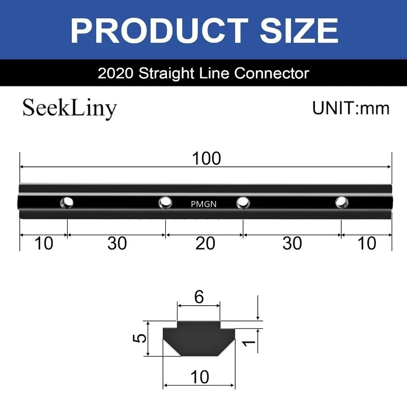

Комплект угловых кронштейнов pmgn для алюминиевого профиля 2020, черный