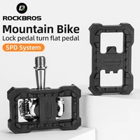 rockbros bicycle lock turn flat pedals adapter clipless platform for shimano spd speedplay convert bicycle padels accessories