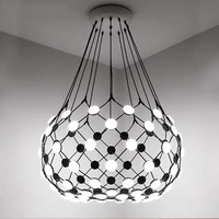 led pendant light postmodern villa living room stairs suspension clothing hotel creative lamp design black chandelier fixtures