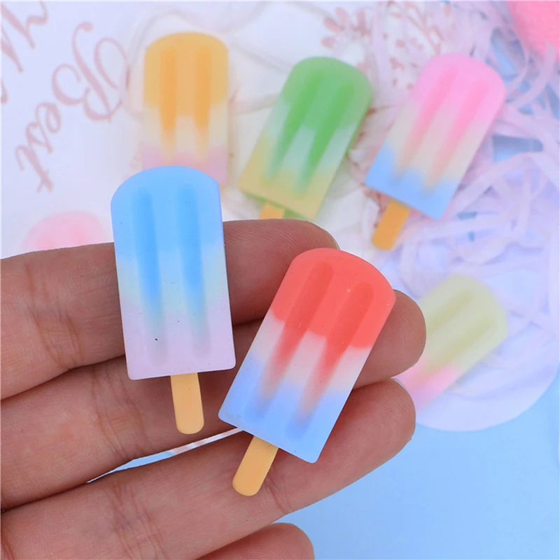 

5pcs Mini Pretend Food Dollhouse Miniature Summer Ice Cream Popsicle Play Foods for Doll House Life Scene Decor Kitchen toys