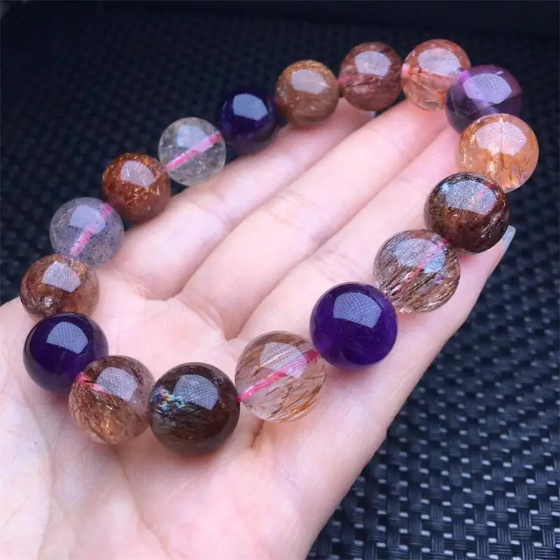 12 мм Браслет Из Натуральной Черной Смородины восстанавливающий эластичный