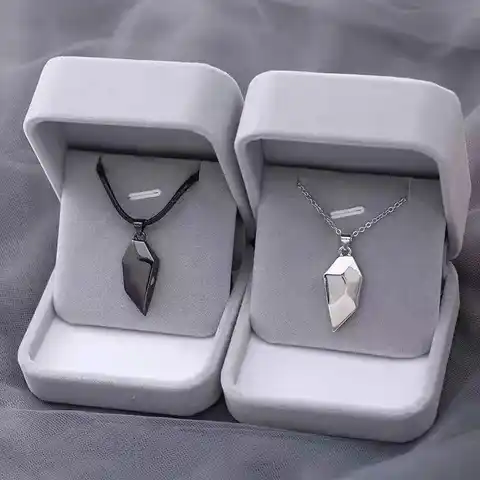 Магнитные парные ожерелья для влюбленных ожерелье с подвеской в виде сердца в готическом стиле панк для мужчин свадебные парные украшения ...