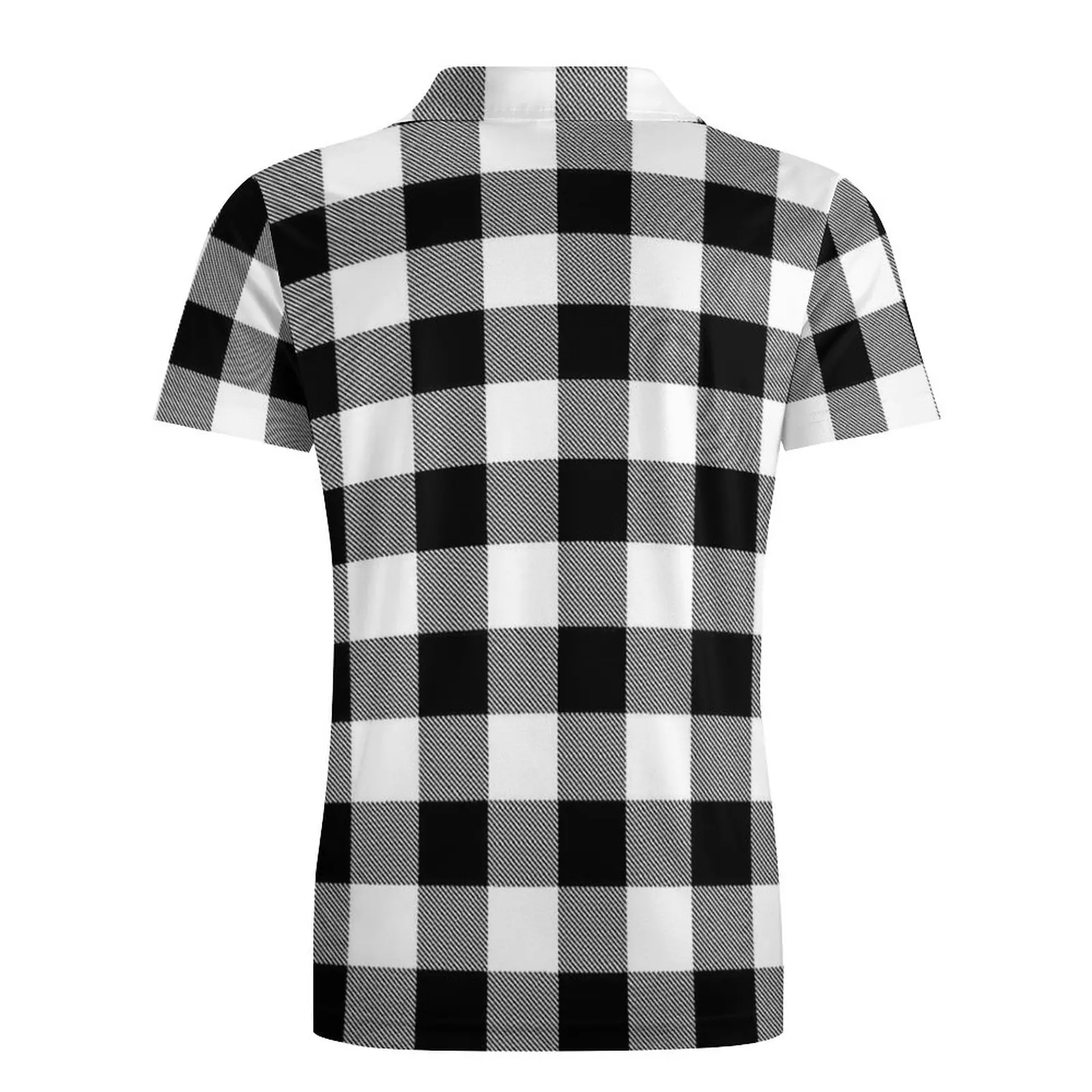 Рубашка-поло мужская с отложным воротником Повседневная блуза в клетку принтом