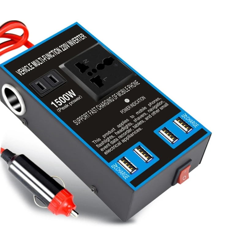 

1500WPower Socket Converter Car USB Inverter ChargersAdapter DC12V 24V To AC220V Dropship