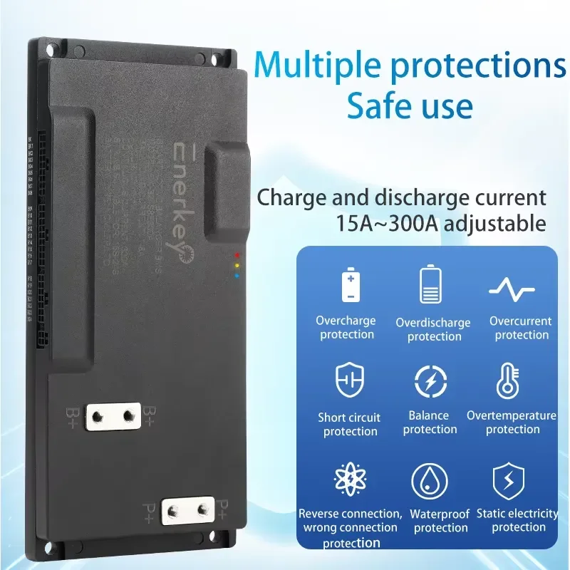 Фото Enerkey BMS 200A 250A 300A 16S-24S с активной балансировкой, ток балансировки 8А, постоянный ток 15А-300А для LiFePO4, Li-ion, LTO №3