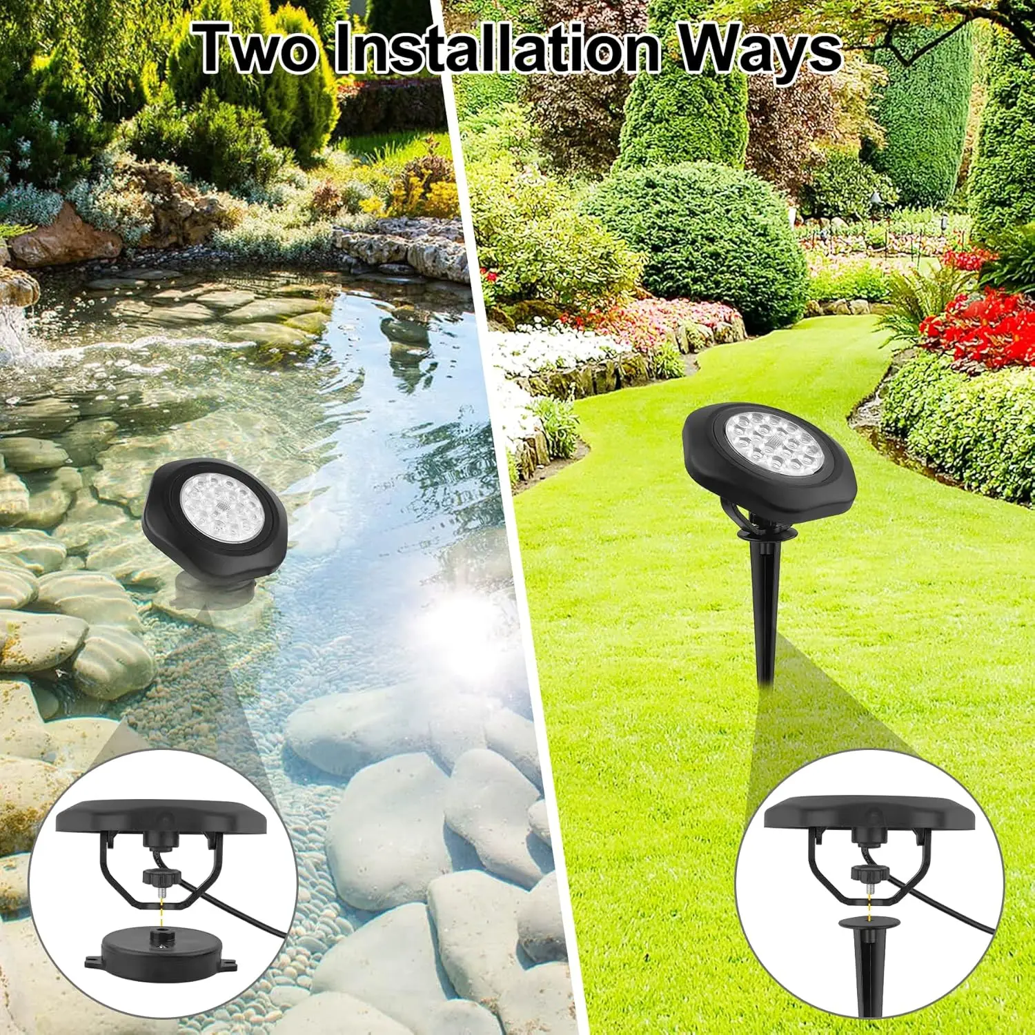 Солнечный светильник для бассейна 3 светодиода 3000 К украшение пруда фонтана