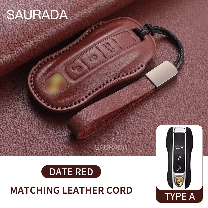 

Брелок для автомобильного ключа из натуральной кожи, чехол для Porsche Panamera Carrera Macan Cayman Cayenne 911 970 981 991 2022