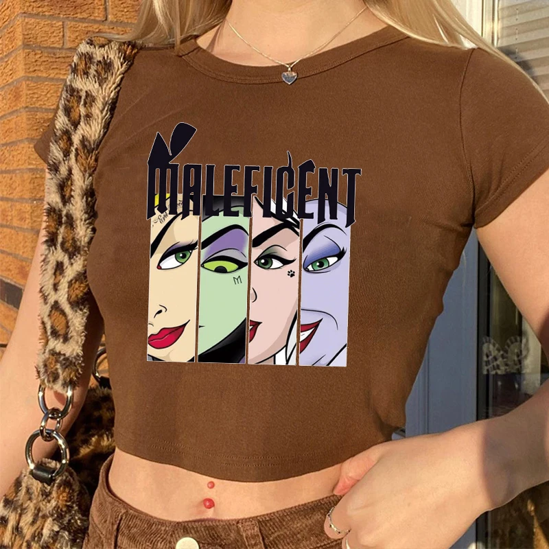 

Футболка женская с принтом ведьмы Disney, модная эстетичная рубашка в стиле Харадзюку, коричневый топ, блуза, лето 2022