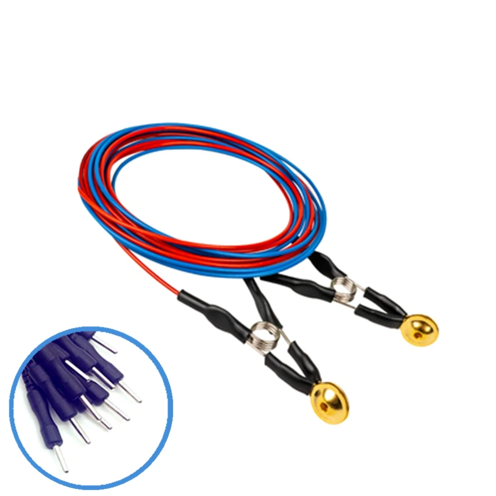 

EE-C3-02 A pair Reusable spring Clip Electrodes EEG leadwire, OD=1.6mm TPU Wire,L=1.5m，2.0mm din style