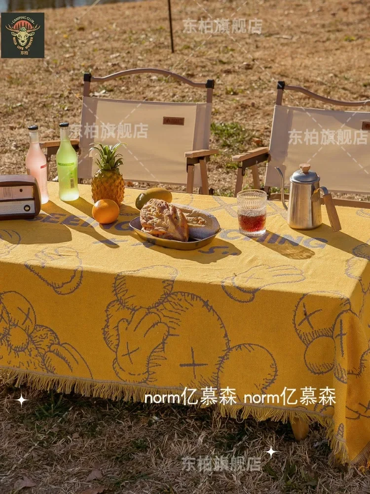 

Table Cloth Picnic Retro Cotton and Hemp Advanced Waterproof American Camping Outdoor Sunscreen Picnic Cloth
