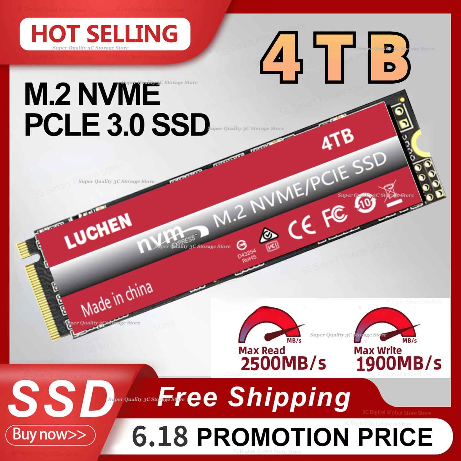 

High Capacity SSD 4TB 2TB High Speed Internal Hard Drive NGFF M.2 Solid State SSD Hard Disk for Notebook/Laptops Free Shipping