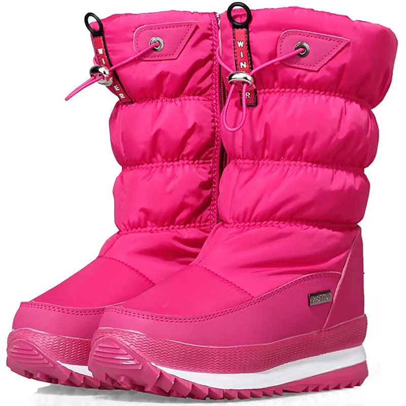 Children's Winter Thick Snow Boots Mid-tube Non-slip Cotton Shoes Plus Velvet Warmth Leisure Boys and Girls Snow Boots