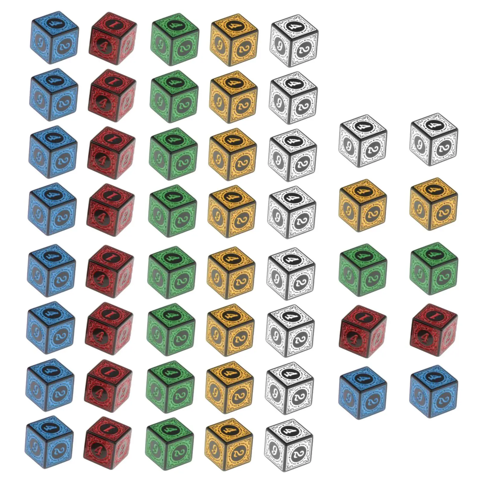 

50pcs/set Acrylic Multi Sided Dices 16mm Polyhedral Entertainment Dice Toys For Dice Board Game Table Game Families Adults