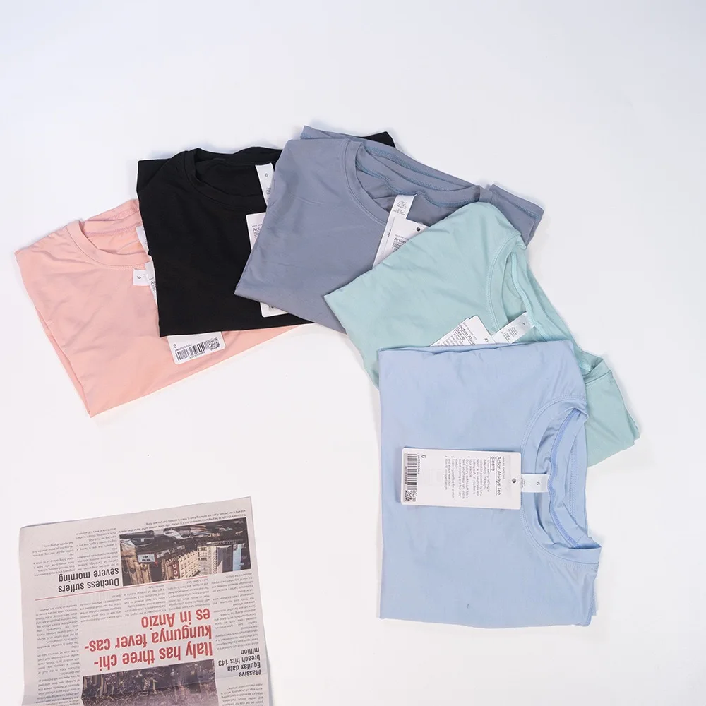 Lulu-Ladies short t-shirt breathable modal loose high elastic speed dry sports short sleeve yoga clothes