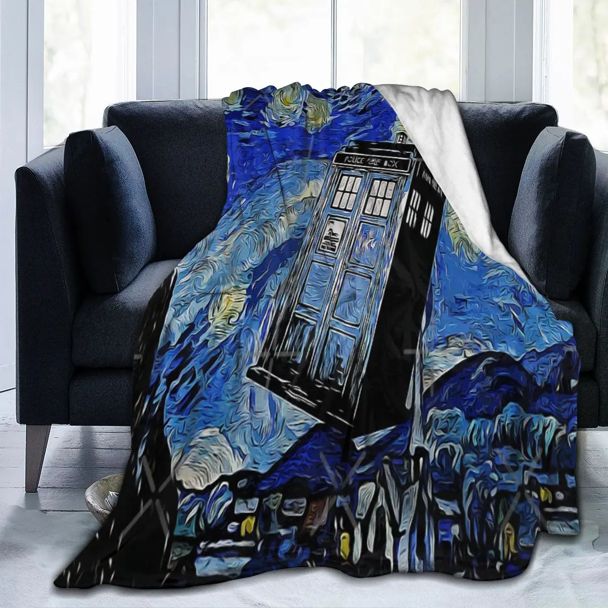 

Van In Time Blanket, Facecloth Blanket Blanket Personalized Blanket AntiPilling Multi Size