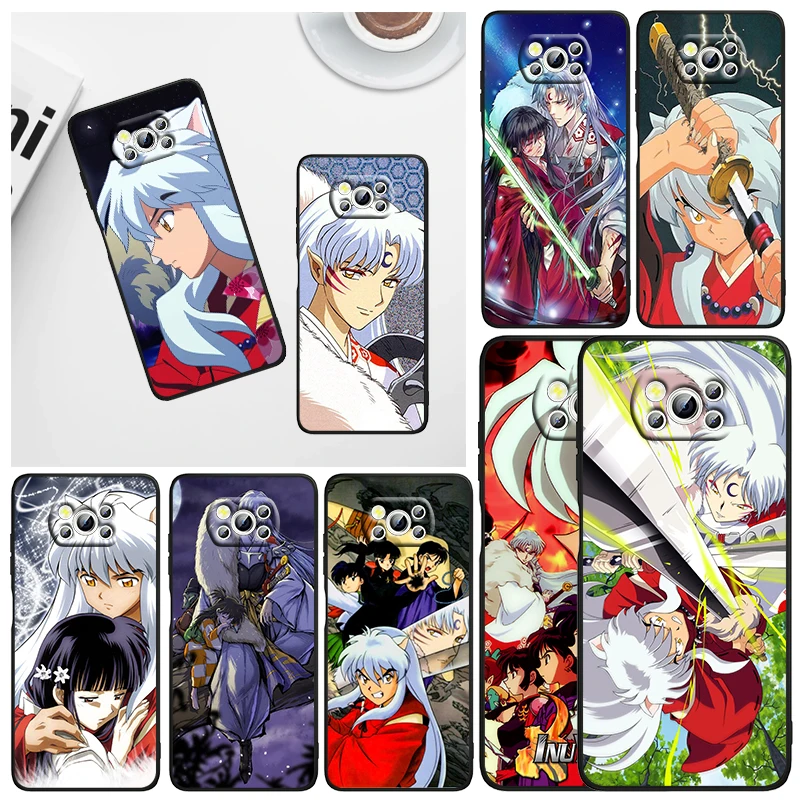 

Popular Anime Inuyasha Sesshomaru Phone Case For Xiaomi Mi Poco X5 X4 X3 NFC F4 F3 GT M5 S M4 M3 M2 C50 Pro C3 5G Black Cover