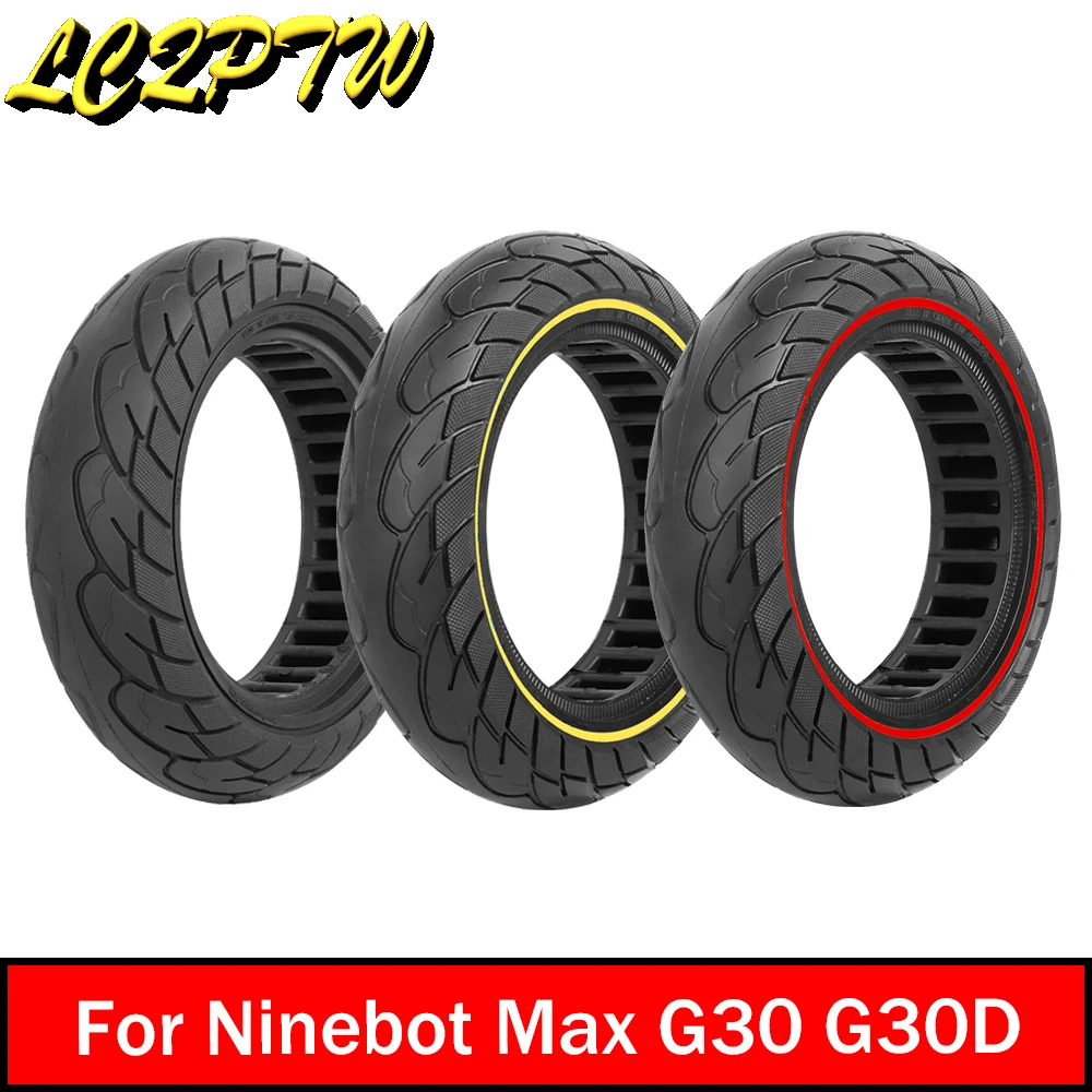 10inch Electric Scooter Shock-absorbing Soild Tire for Segway Ninebot Max G30 G30D E-Scooter 60/70-6.5 Hollow Honeycomb Wheel