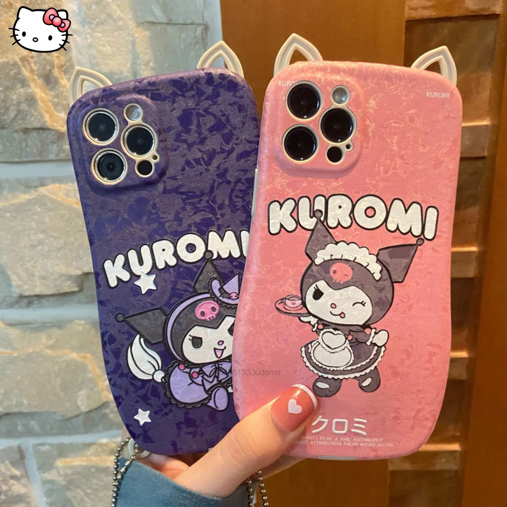

Sanrio Kuromi Vintage 12 Pro Max Mobile Phone Case Iphone 11 Protector Cover 7 8 Plus X Xr Xs Max Cases For Women Korean Girls