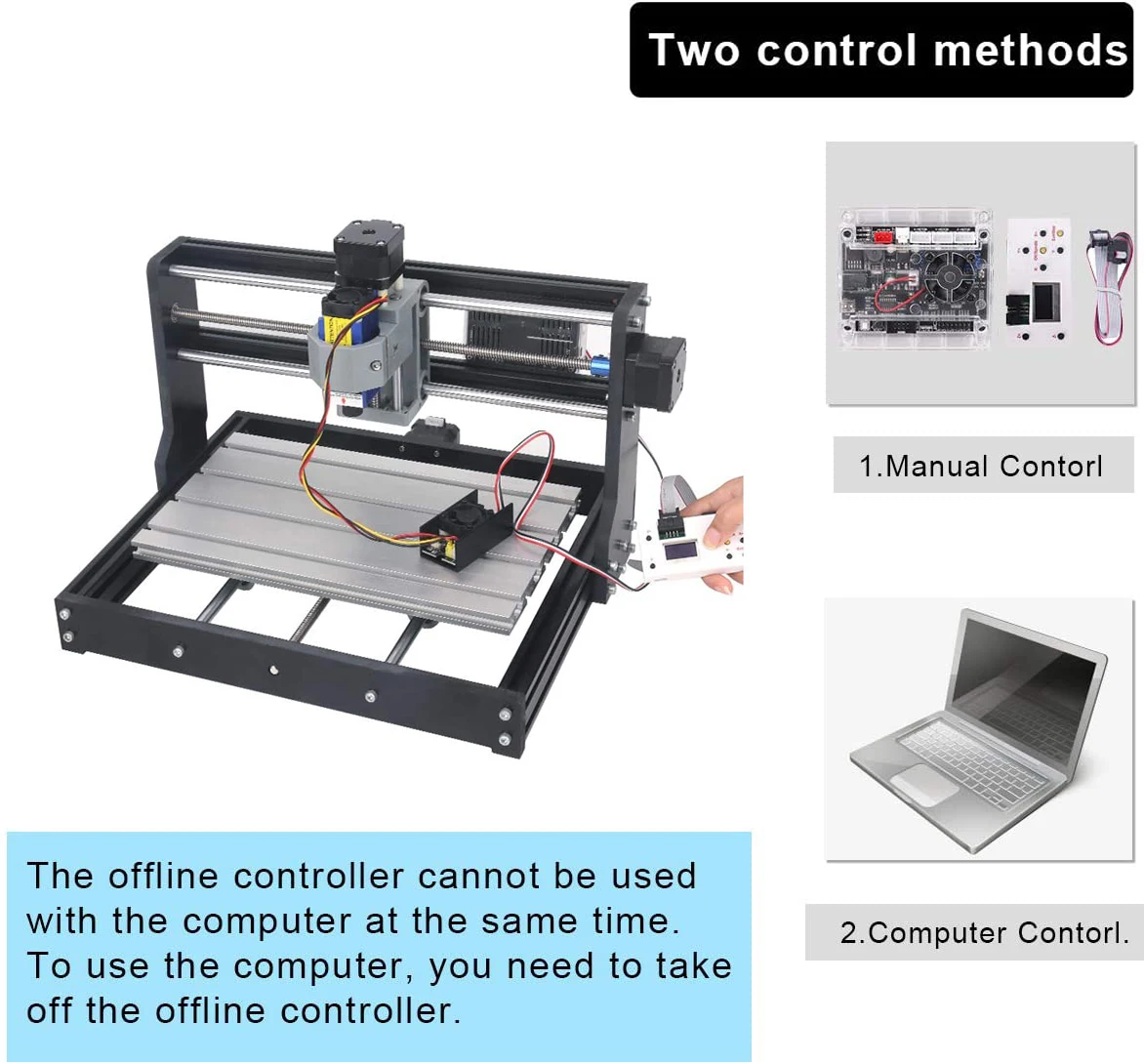 CNC 3018 Pro 10w/15w Laser DIY Mini Milling Machine With GRBL Offline Controller 3 Axis Wood Router PCB Milling Cutting Engraver enlarge