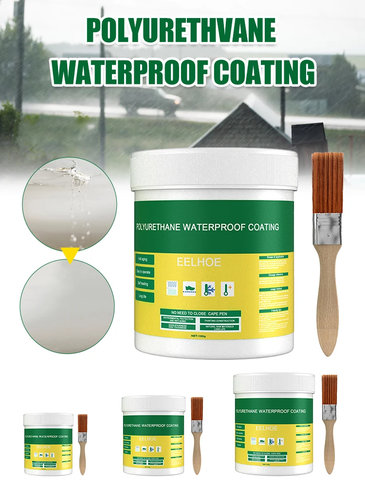 

Universal Waterproof Polyurethane Glue Coating Invisible Paste Sealant With Brush Adhesive Repair Glue For Home Kitchen Bathroom