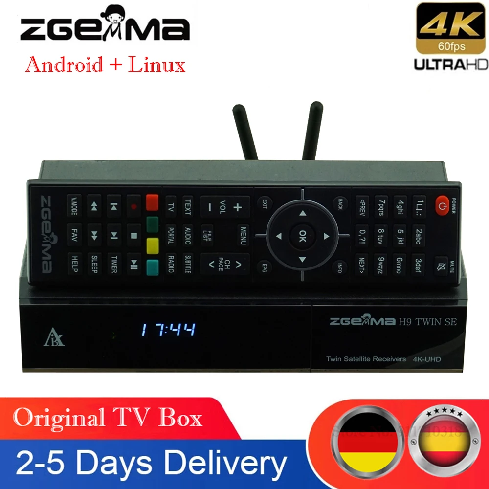 Оригинальный 4K UHD Zgemma box H9 TWIN SE 2 * CI + Linux E2 и android dual OS DVB-S2X TV twin спутниковый ТВ