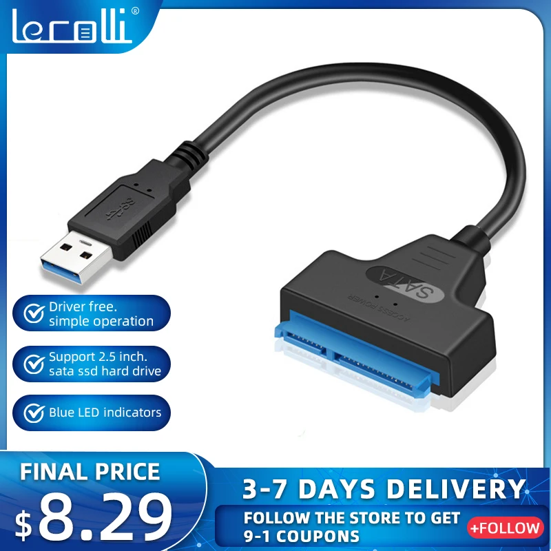 USB SATA 3 Cable Sata To USB 3.0 Adapter UP To 6 Gbps Support 2.5Inch External SSD HDD Hard Drive 22 Pin Sata III A25 2.0