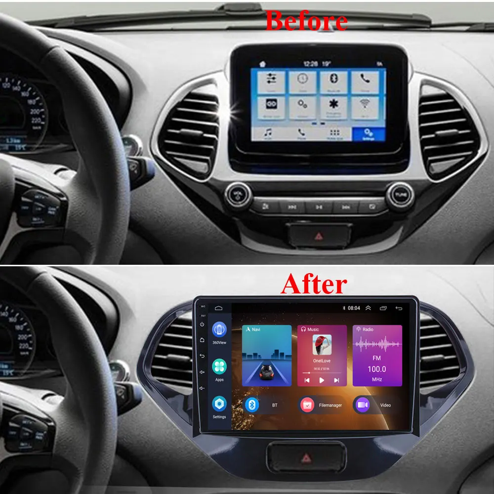 Автомобильный радиоприемник с GPS-навигацией Android 10 0 8 ГБ 128 ГГц для Ford Figo 2015-2018