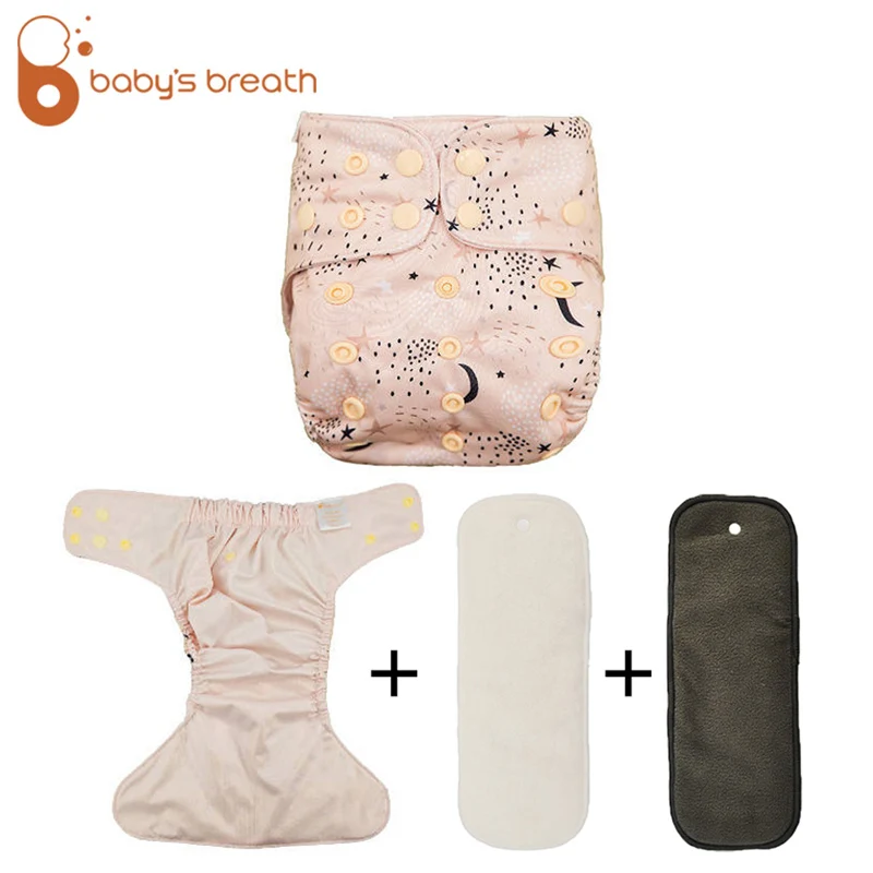 

Baby's Breath 0-2Y Washable Cloth Diapers nappy cover washable printed diapers ecological reusable wipeable cloth diaper 3-12KG