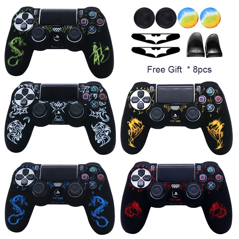 

Laser Carving Silicone Soft Control Case For PS4 Controller Skin Cases Gamepad Joystick Game Accessories Cover For Playstation 4