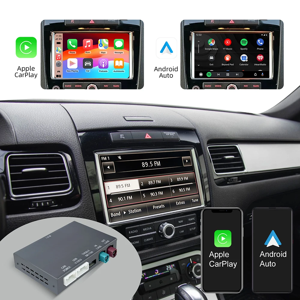 

Беспроводной Carplay Android Auto для Volkswagen Touareg с 8-дюймовым экраном RNS850 2011-2017, зеркальное автомобильное воспроизведение AirPlay, мультимедиа