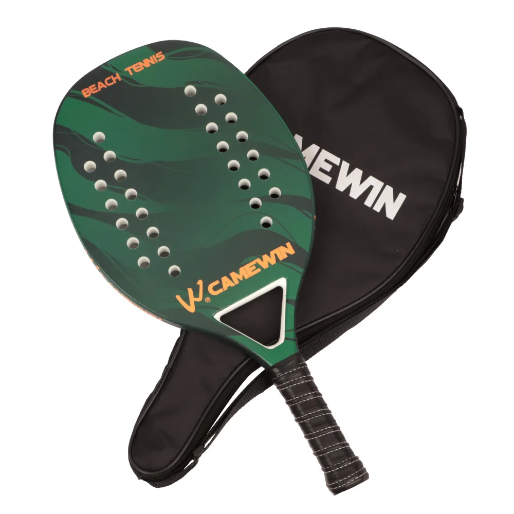 In Stock 3K Raquete Beach Tennis Carbono Carbon Fiber Rough Surface Laser Effect Racket With Cover Bag Raquete Tennis
