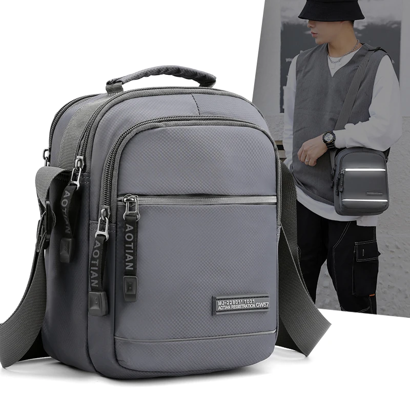 Hot Sale Men Shoulder Bag High Quality Boys Crossbody Bag Man Messenger Bag Nylon Waterproof Male Handbags Light Purse Bolsas