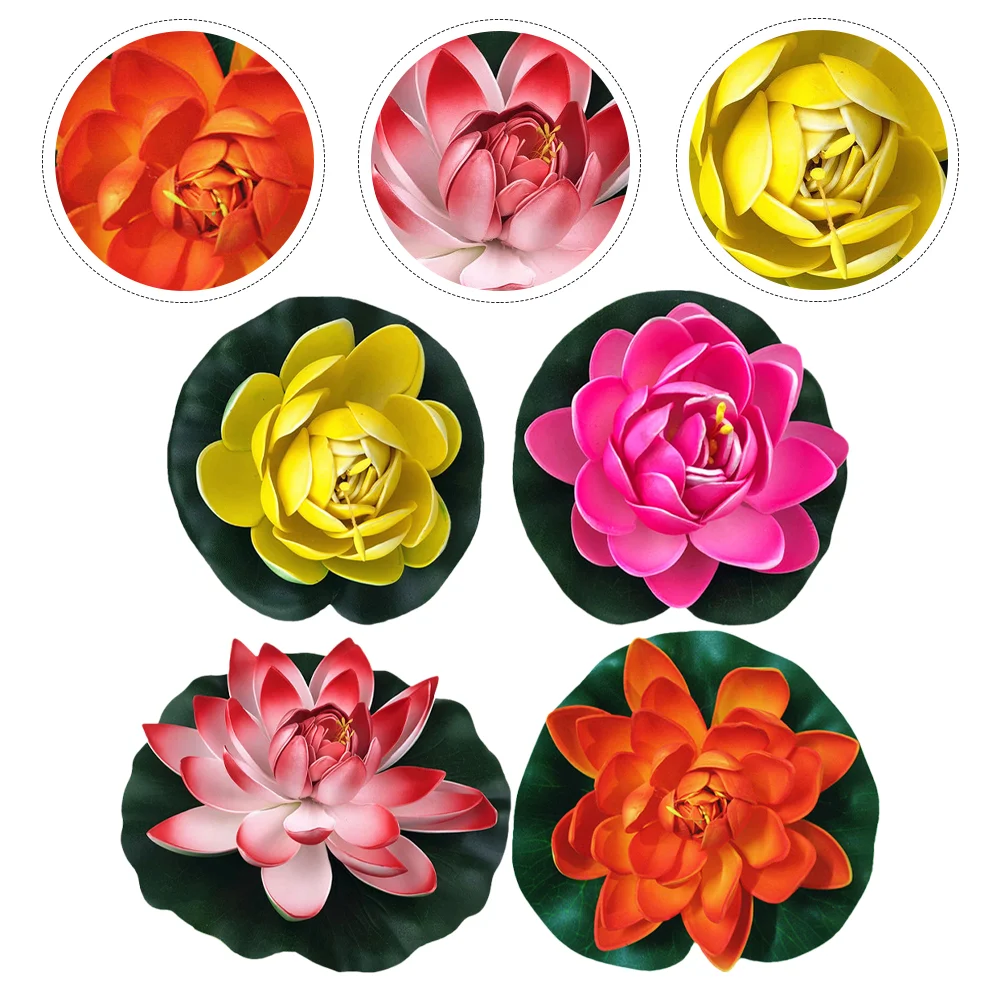 

4Pcs Simulated Lotus Decor Floating Water Lily Fish Tank Pool Decoration