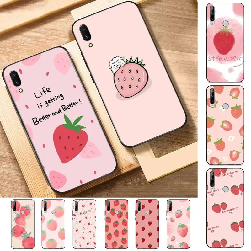 

Peach strawberry Phone Case for Huawei Y 6 9 7 5 8s prime 2019 2018 enjoy 7 plus