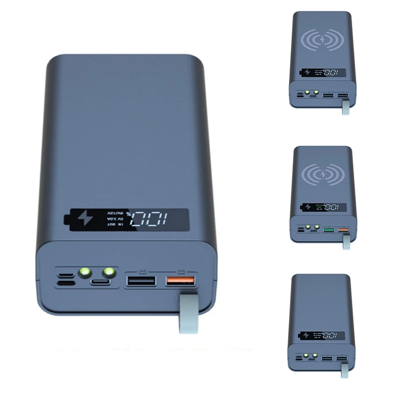 

12X18650 Charging Battery Case Welding Free Battery Storage Box DIY Power Bank Case With Light 18650 Battery Box