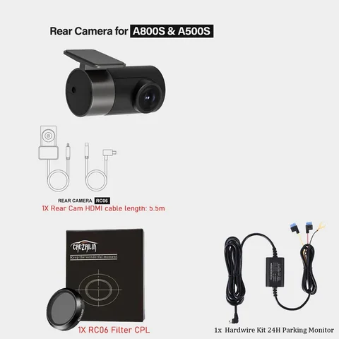 Автомобильный видеорегистратор для 70mai 4K Dash Cam A800s 70mai A800S 4K A800 A800S 70mia Dash Cam Pro Plus + A500S, RC