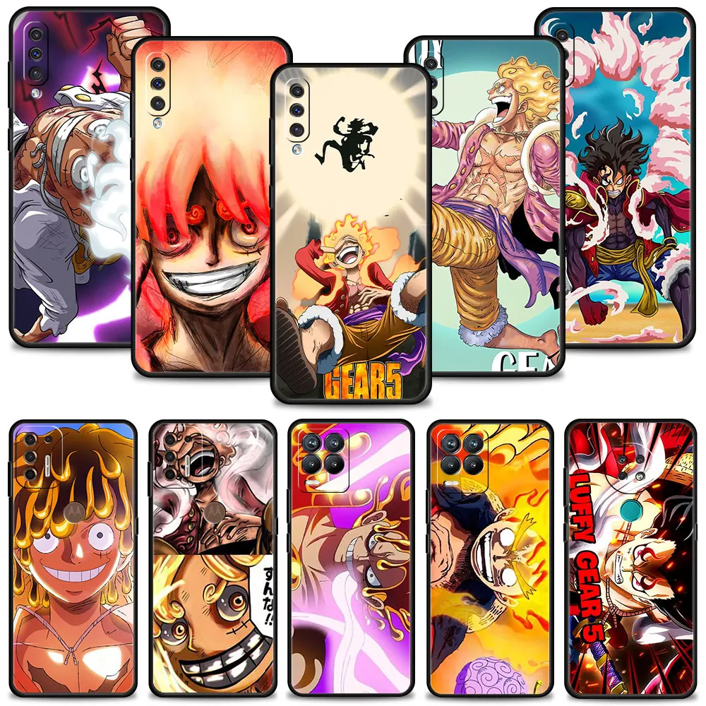 

One Piece Sun God Luffy Gear 5 Laugh Phone Shell For Realme 8 pro c21 G22 for Moto g8 plus one fusion for Nokia g10 5.4 Case