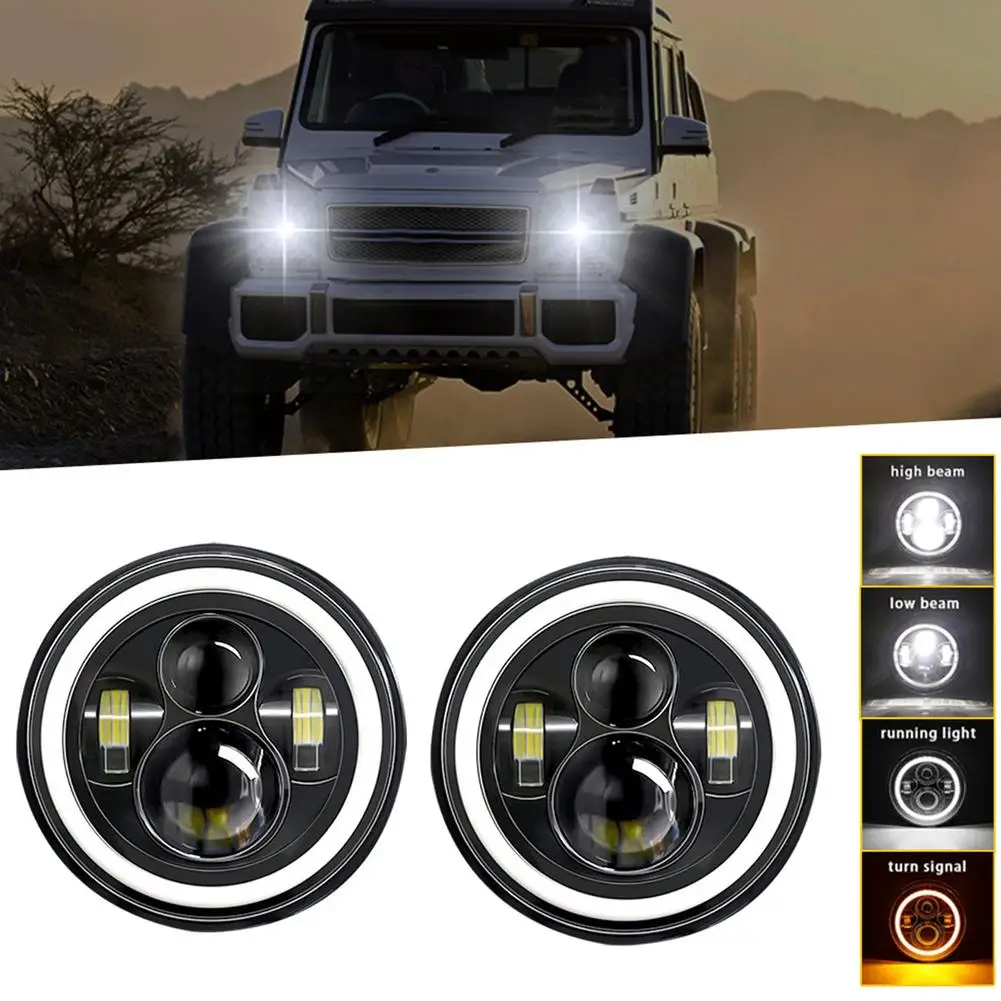 7-дюймовая круглая автомобильная светодиодная фара 140 Вт 3000k-6000k 14000lm, модифицированные детали для мотоцикла, автомобиля