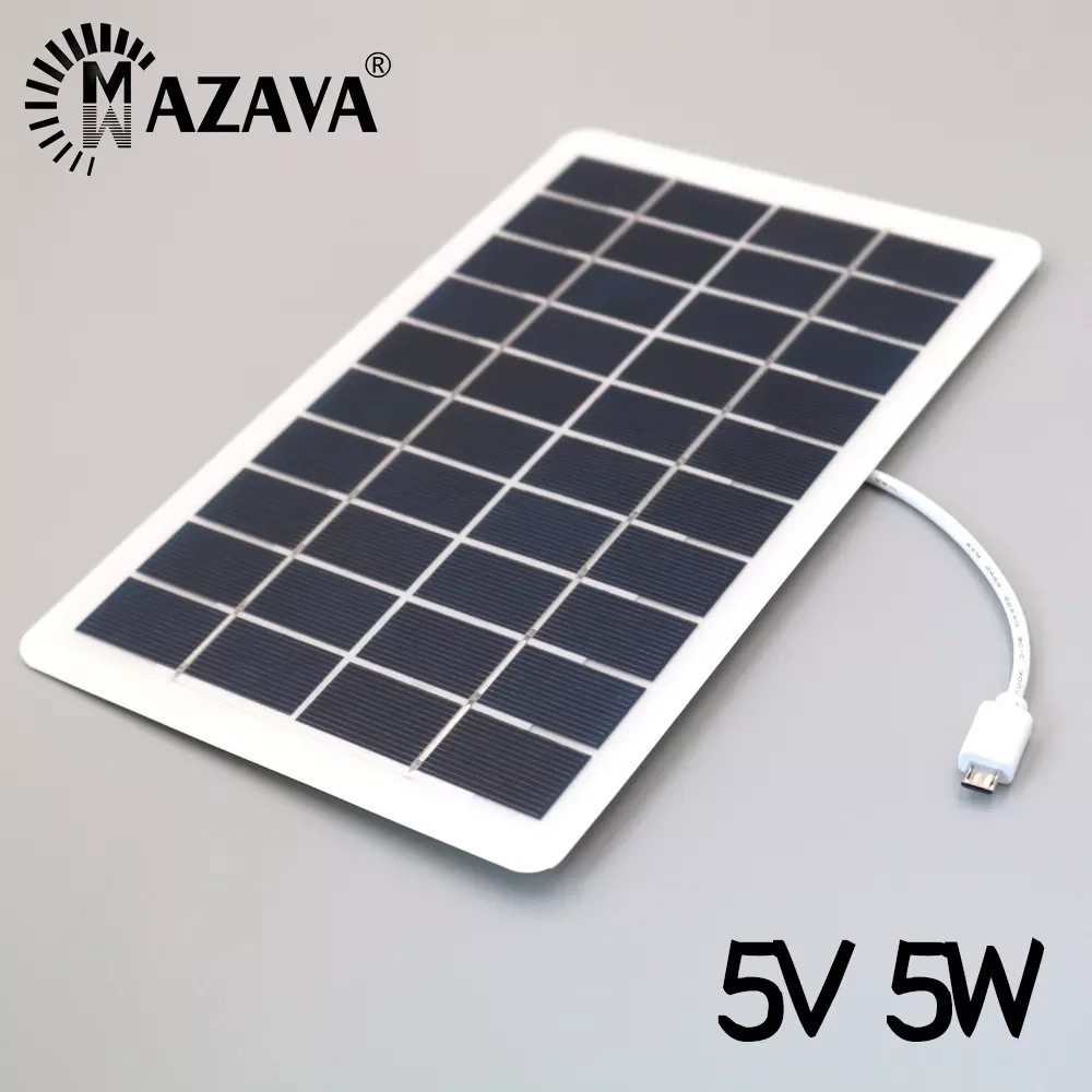 

2023New 5V 1000mA 5W Solar Panel Micro USB Portable Solar Charger Pane Climbing Fast Charge Travel DIY Solar Charger Powerbank O