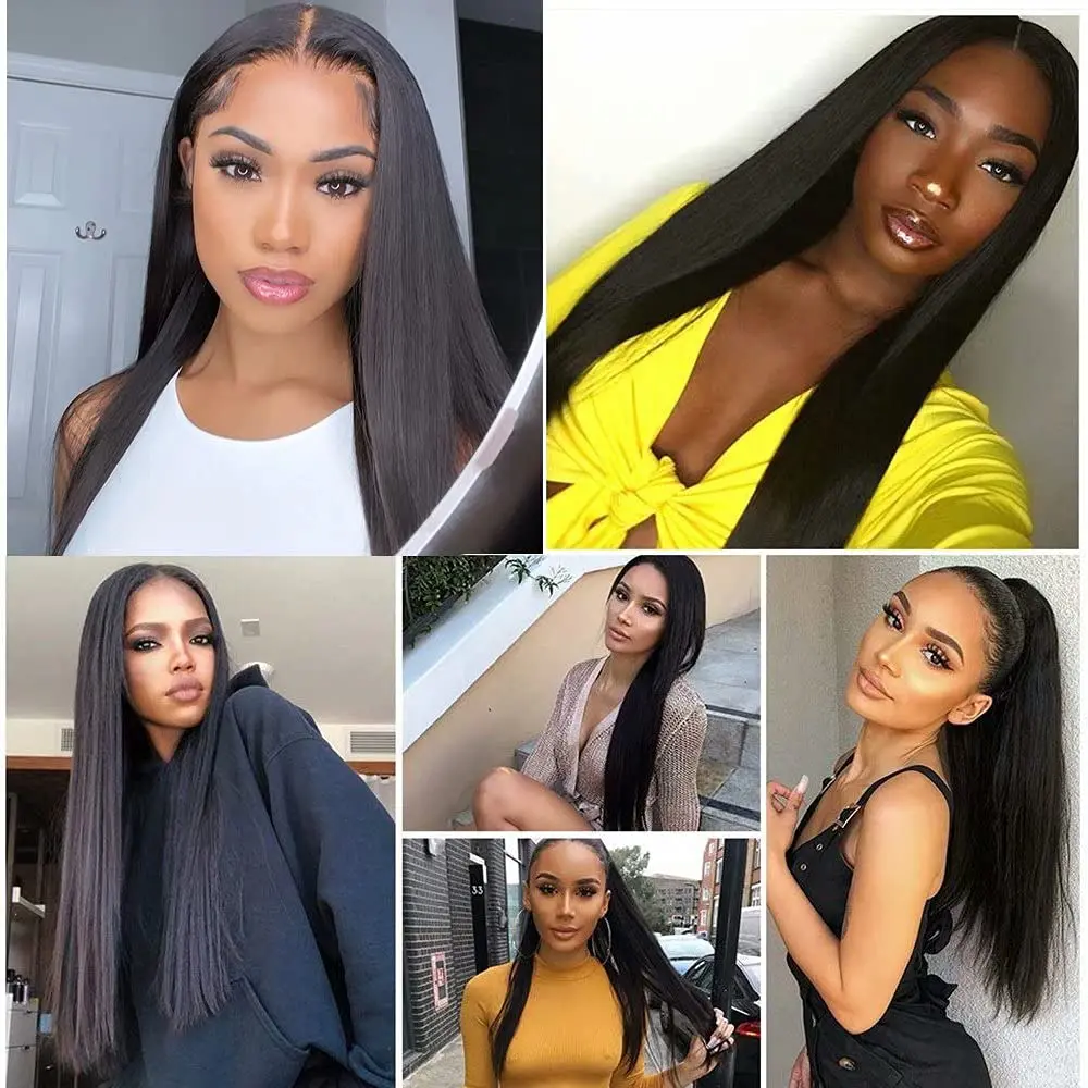 Remy Bone Straight Lace Front Human Hair Wigs Transparent13x4 Frontal Wigs Brazilian Hair Straight 28 30 4X4 Lace Closure Wigs