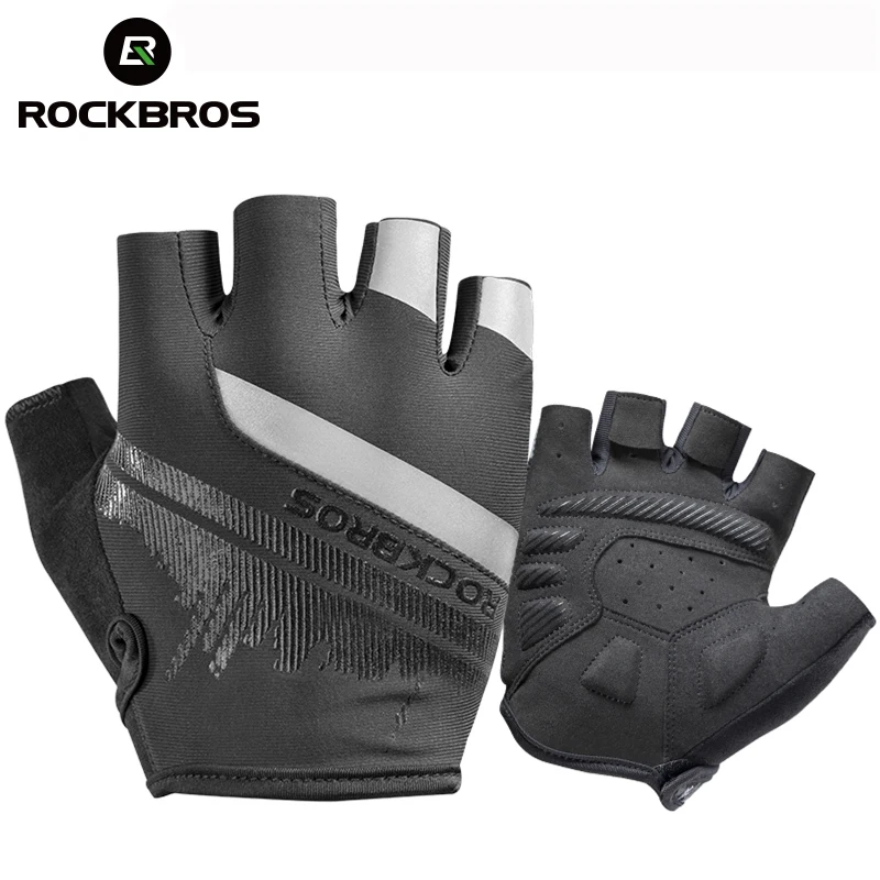 

Велосипедные перчатки ROCKBROS, противоударные износостойкие дышащие митенки с открытыми пальцами для горных и дорожных велосипедов, спортивное оборудование для мужчин и женщин