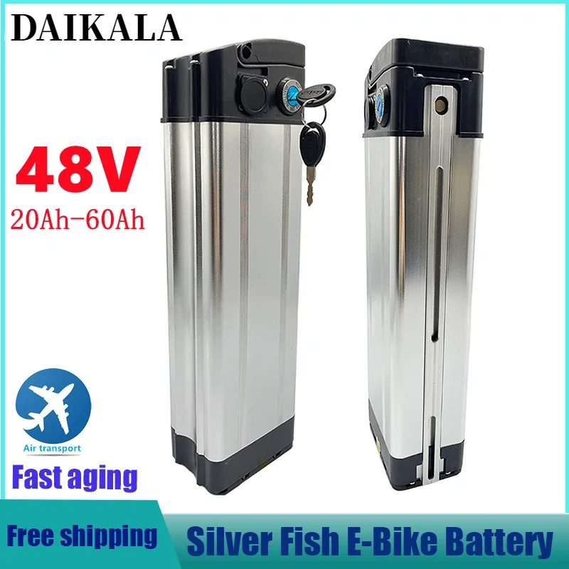 

100% High quality 48v 20ah 30ah 60ah lithium battery pack Silverfish battery 500w lithium-ion electric bicycle 48v 18650 battery