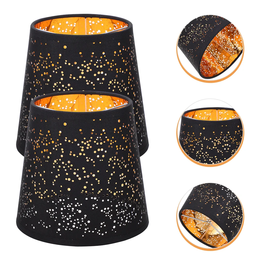 

2 Pcs Fabric Clip On Lamp Shade Frames Light Fixture Accessory Ceiling Living Room Decorative Metal Floor