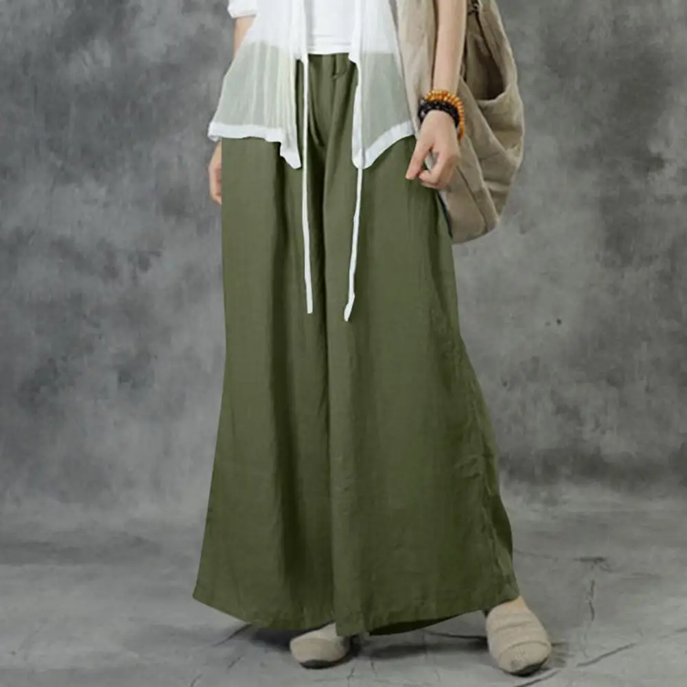 

Slant Pockets Attractive Casual Oversized Straight Wide Leg Pants Bottoms Casual Trousers Anti-pilling Female Clothes