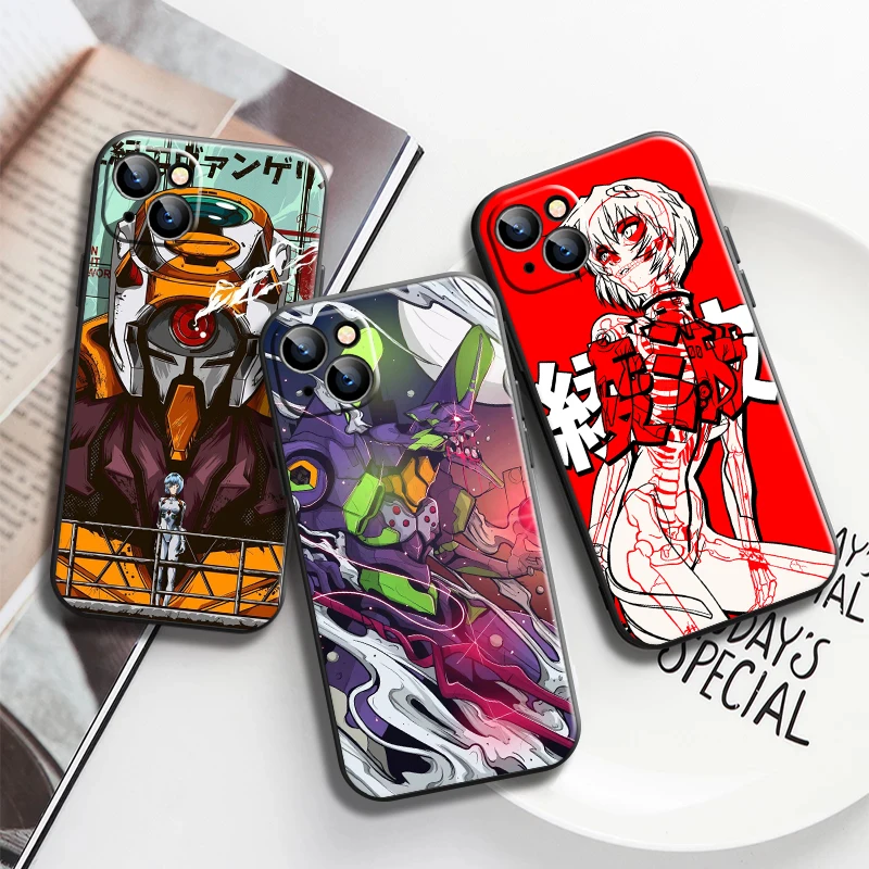 

Neon Evangelion Phone Cases For iPhone 11 12 Pro MAX 6 6S 7 8 Plus X XS XR 12 13 Mini SE 2020 Phone Case Carcasa Black Soft