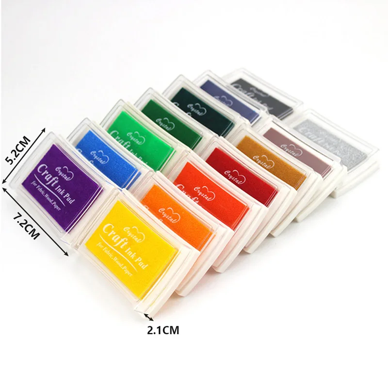 

15 Colors Inkpad Handmade DIY Craft Oil Based Ink Pad Rubber Stamps Fabric Wood Paper Scrapbooking pad Finger Paint Wedding