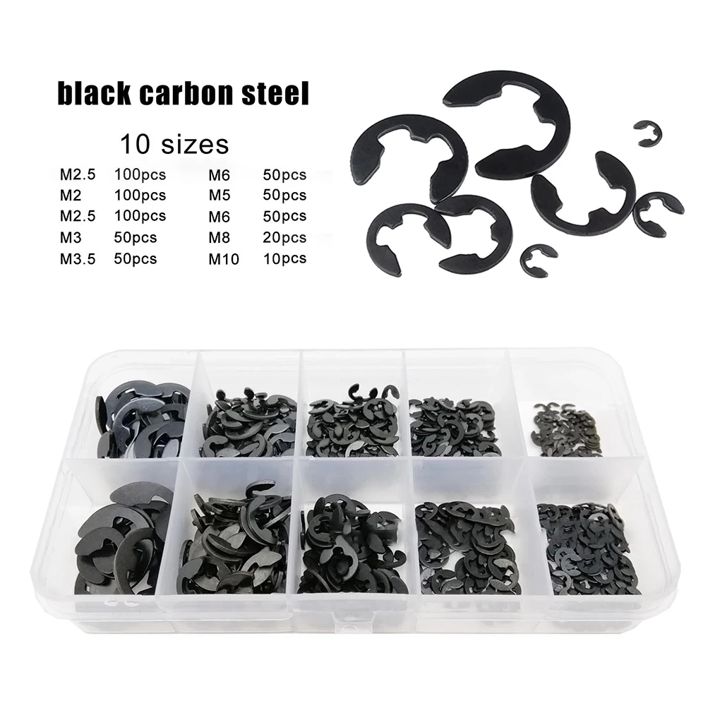 

580 Pieces Set Circlip M1 5-M10 Portable Circlips Fastener Washer Assortment