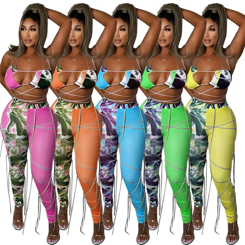 Летний комплект из двух предметов Женская Клубная одежда Вечерние вечерний