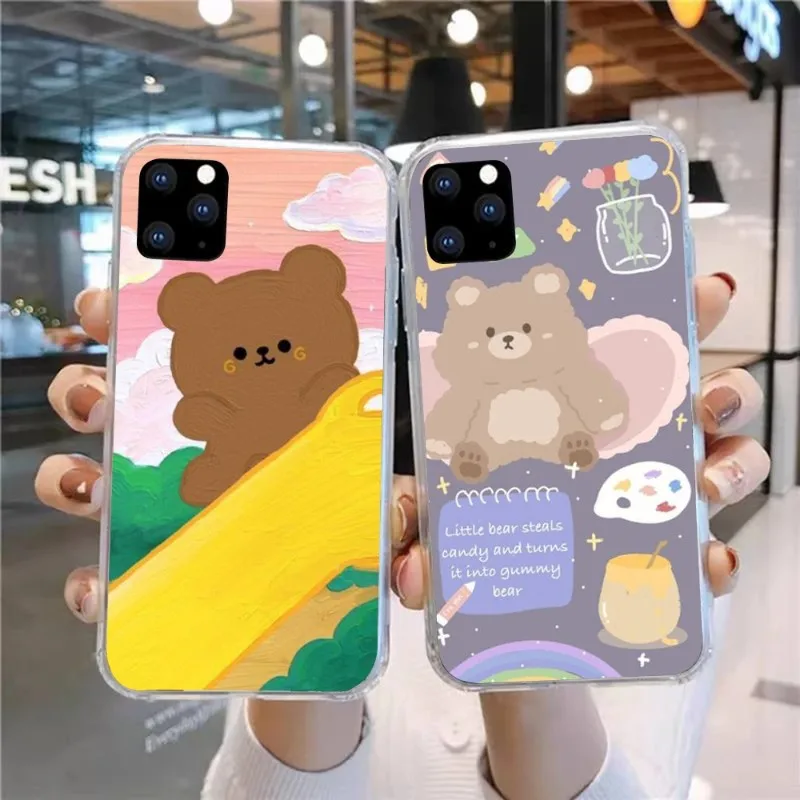 Мультяшный милый чехол для телефона с медведем Huawei P20 P40 Lite P30 Pro P Smart 2019 Nova 3e 6 Se